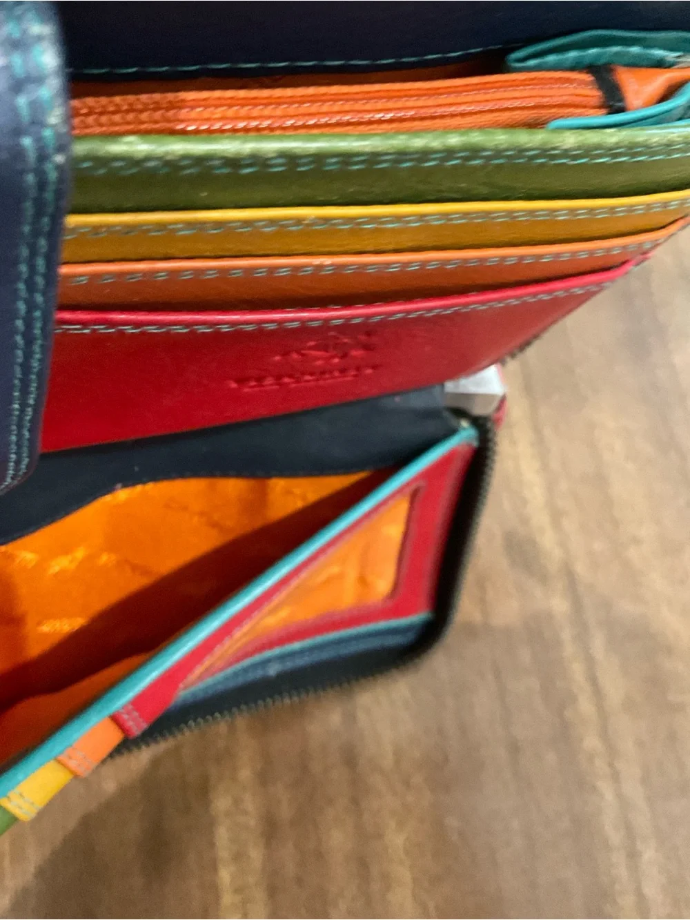 Ladies Visconti Large Real Leather Purse Wallet RFID Rainbow Colorblock